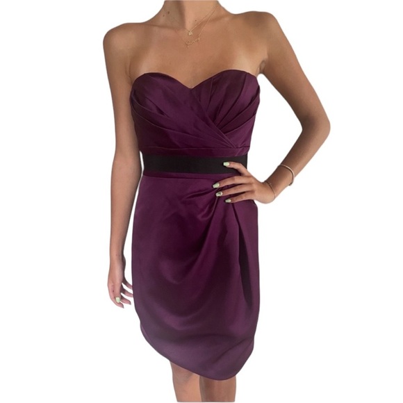 Jovani Strapless Dress Purple - Picture 2 of 3